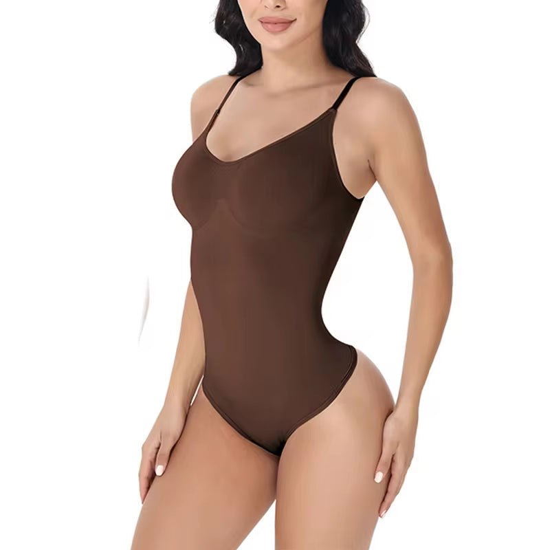 GLOWÉ SPAGHETTI STRAP OPEN CROTCH SHAPEWEAR BODYSUIT