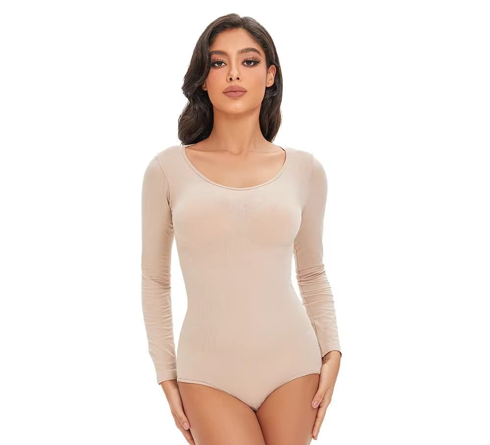 Elevate Your Elegance with the GLOWÉ Long Sleeve Open Crotch Bodysuit